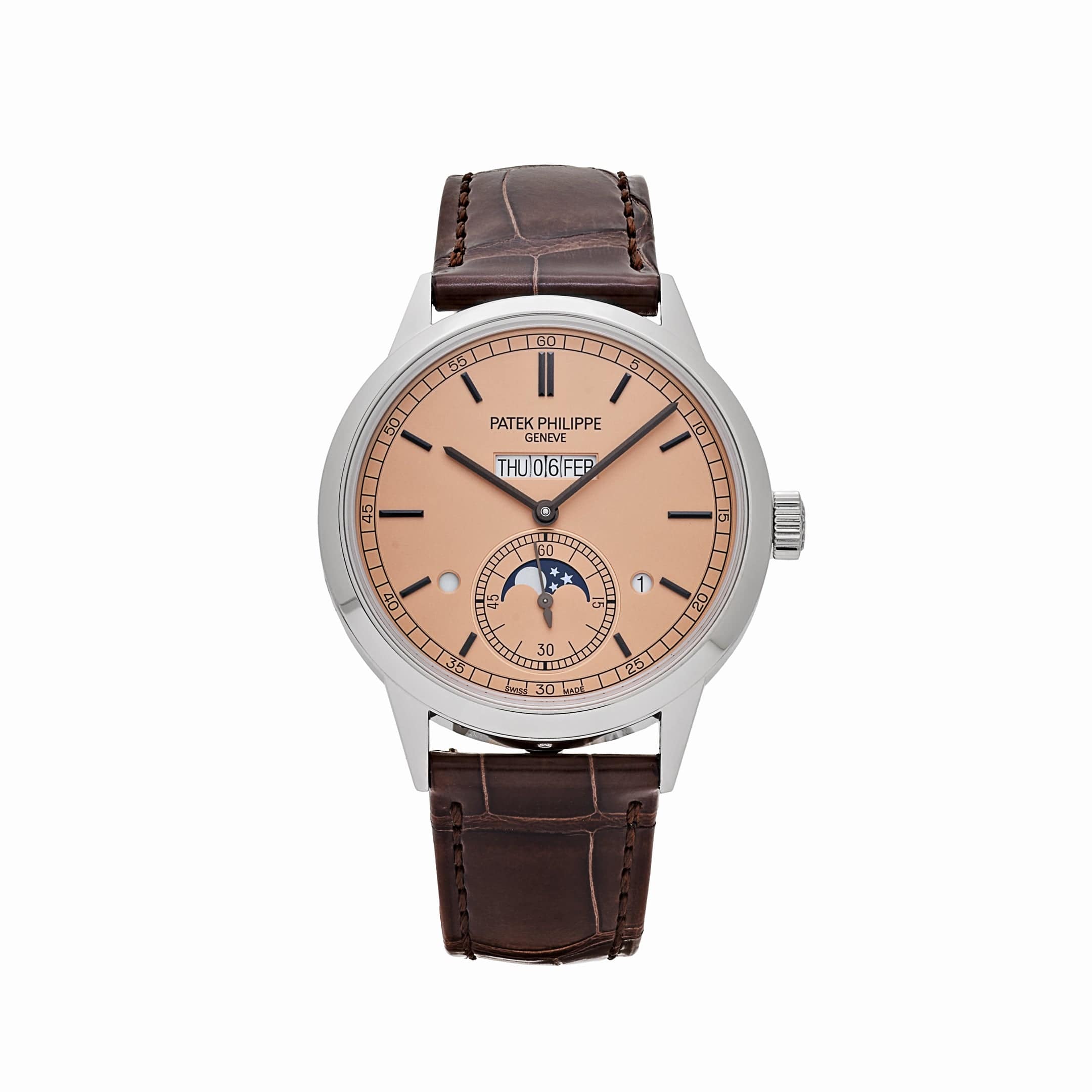 Patek Philippe Grand Complications 5236P-010 In-Line Perpetual Calendar Platinum Salmon Dial(2024) - View 13