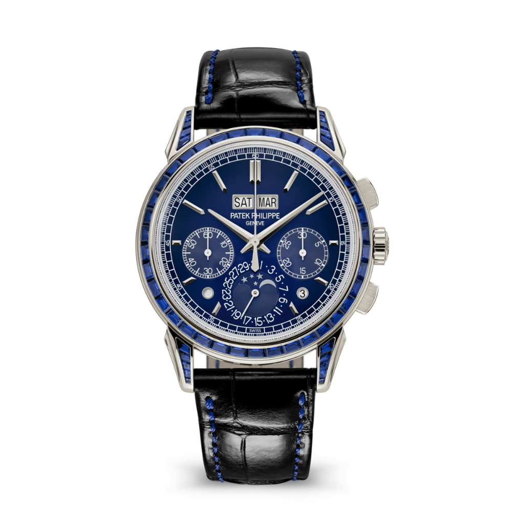 Patek Philippe Grand Complications 5271/11P-010 Perpetual Calendar Chronograph Platinum Baguette Sapphires (2023) - View 3