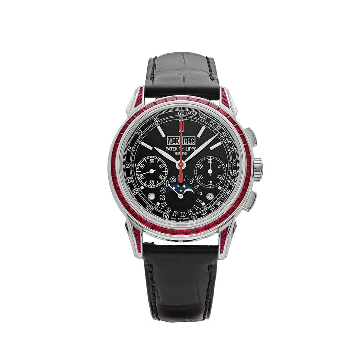 Patek Philippe Grand Complications 5271/12P-001 Perpetual Calendar Platinum Black Dial Ruby Bezel - View 10