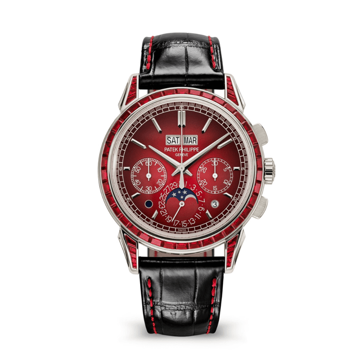 Patek Philippe Grand Complications 5271/12P-010 Perpetual Calendar Chronograph Platinum Baguette Rubies (2023) - View 4