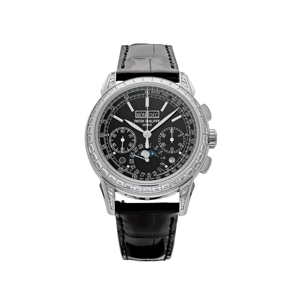 Patek Philippe Grand Complications 5271P-001 Perpetual Calendar Platinum Black Dial Baguette Bezel - View 13