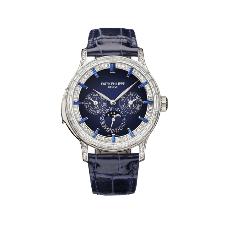 Patek Philippe Grand Complications 5374/300P-001 Perpetual Calendar Minute Repeater Diamond Set Platinum Case Blue Dial Sapphire Markers - View 6