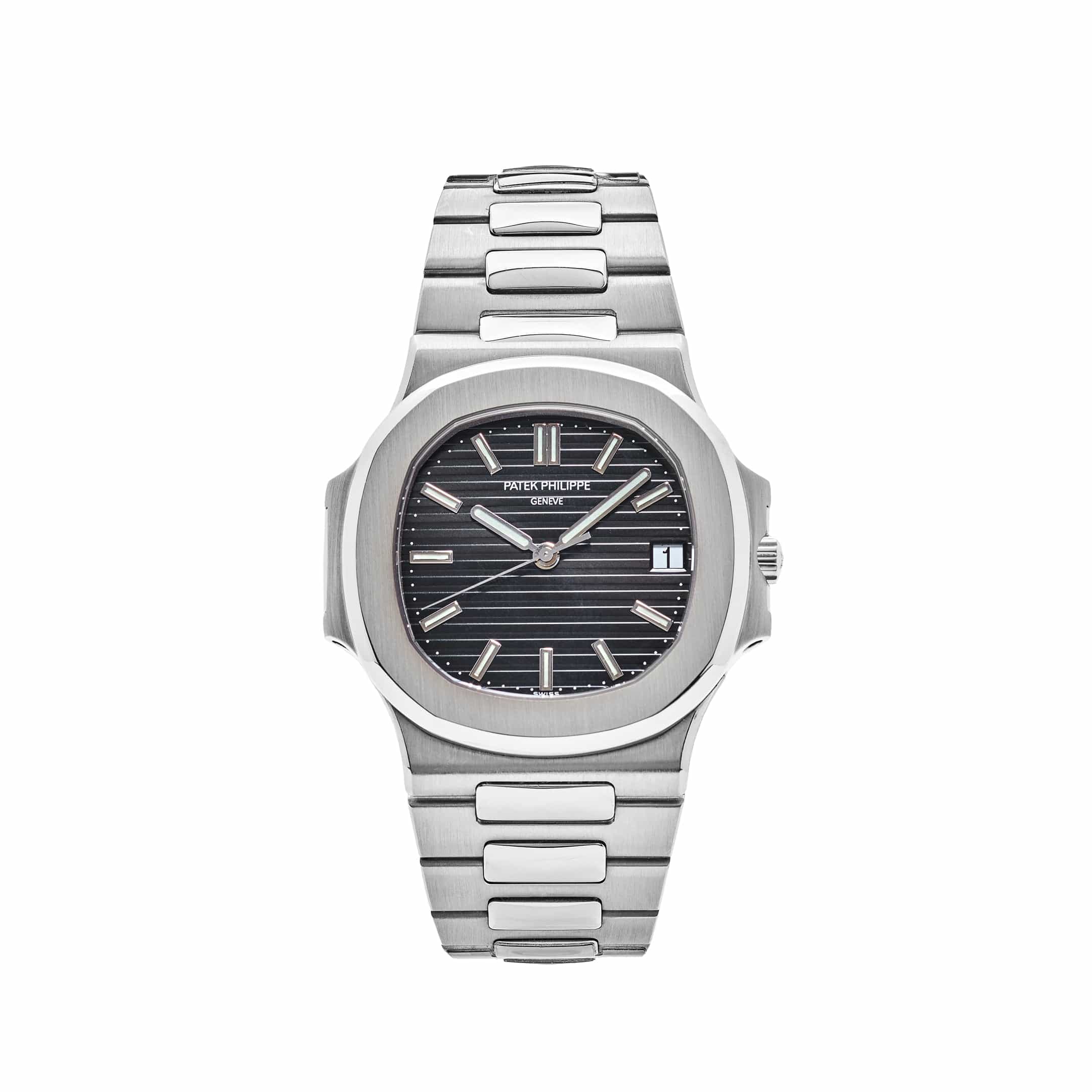 Patek Philippe Nautilus 3711/1G-001 Date White Gold Black Dial - View 8