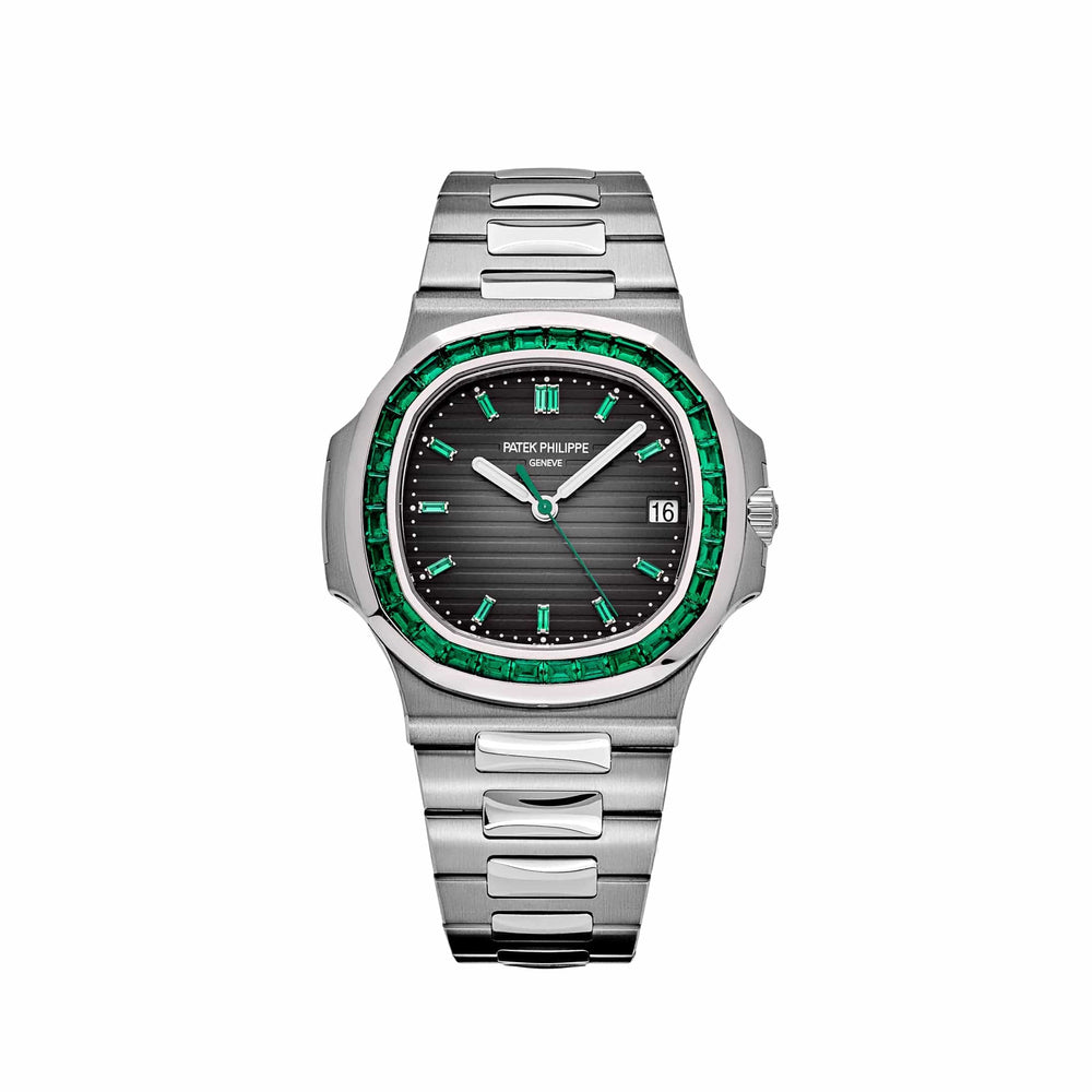 Patek Philippe Nautilus 5711/113P-001 Date Platinum Emeralds Black Dial (2021) - View 13