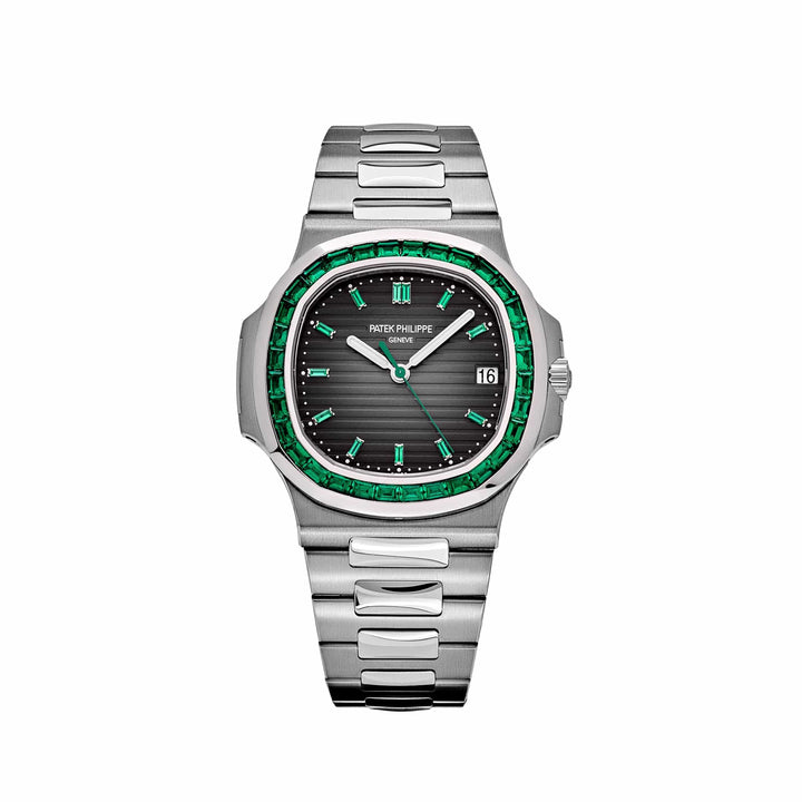 Patek Philippe Nautilus 5711/113P-001 Date Platinum Emeralds Black Dial (2021) - View 13