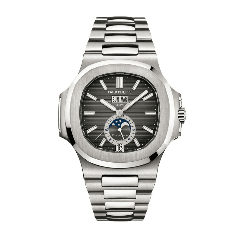 Patek Philippe Nautilus 5726/1A-001 'Tiffany & Co.' Annual Calendar Moon Phases Stainless Steel Grey Dial - View 3