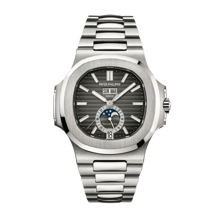 Patek Philippe Nautilus 5726/1A-001 'Tiffany & Co.' Annual Calendar Moon Phases Stainless Steel Grey Dial - View 3
