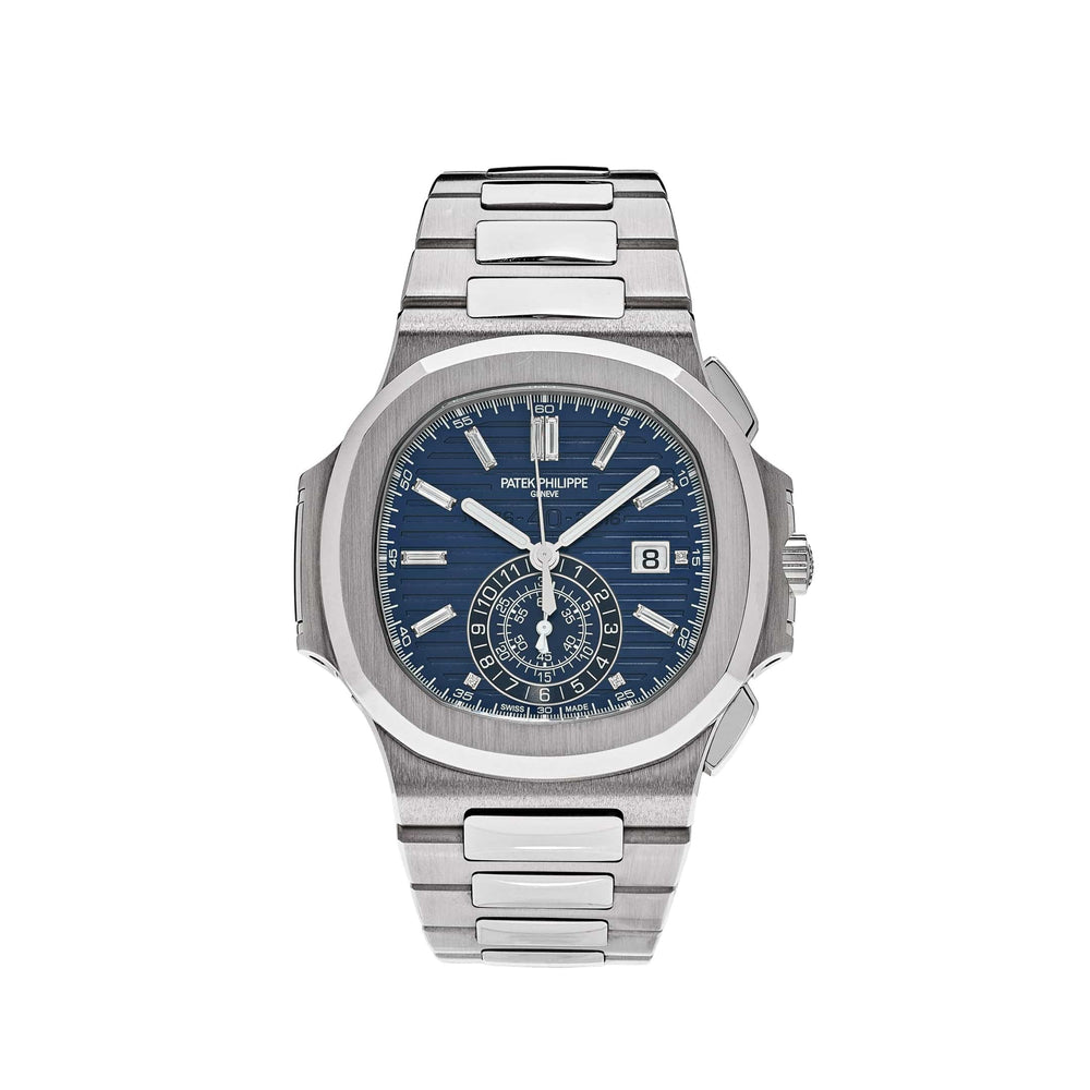 Patek Philippe Nautilus 5976/1G-001 '40th Anniversary' Chronograph White Gold Blue Diamond Dial Limited Edition (2017) - View 8