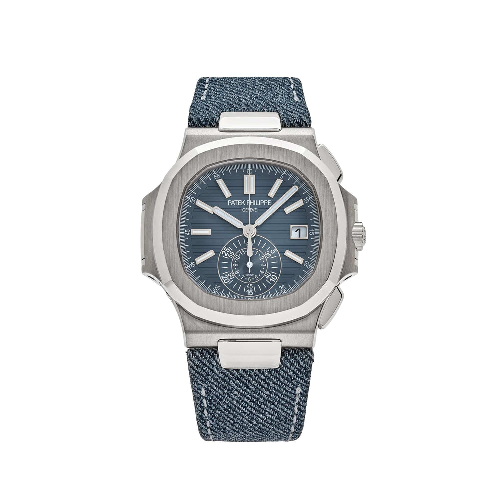 Patek Philippe Nautilus 5980/60G-001 Flyback Chronograph White Gold Blue-Gray Dial (2024) - View 13