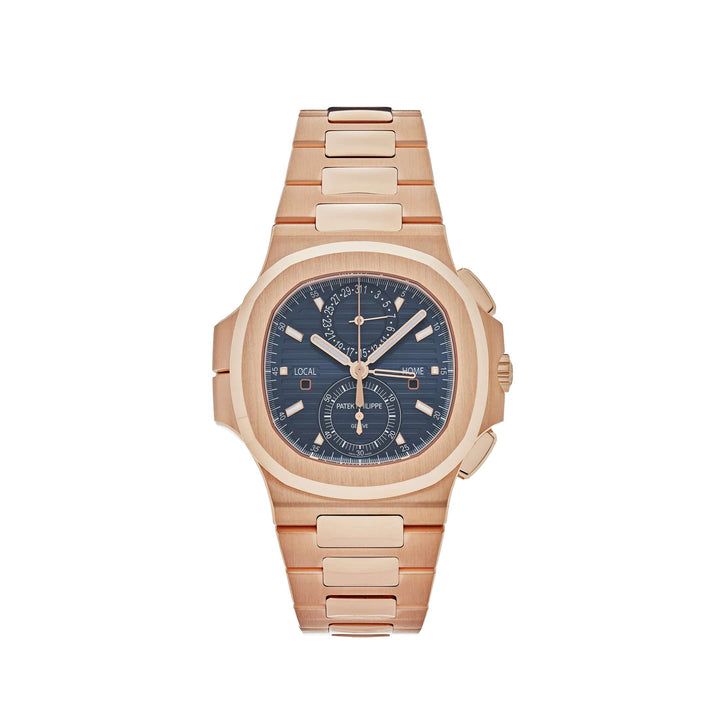 Patek Philippe Nautilus 5990/1R-001 Travel Time Chronograph Rose Gold Blue Dial - View 13