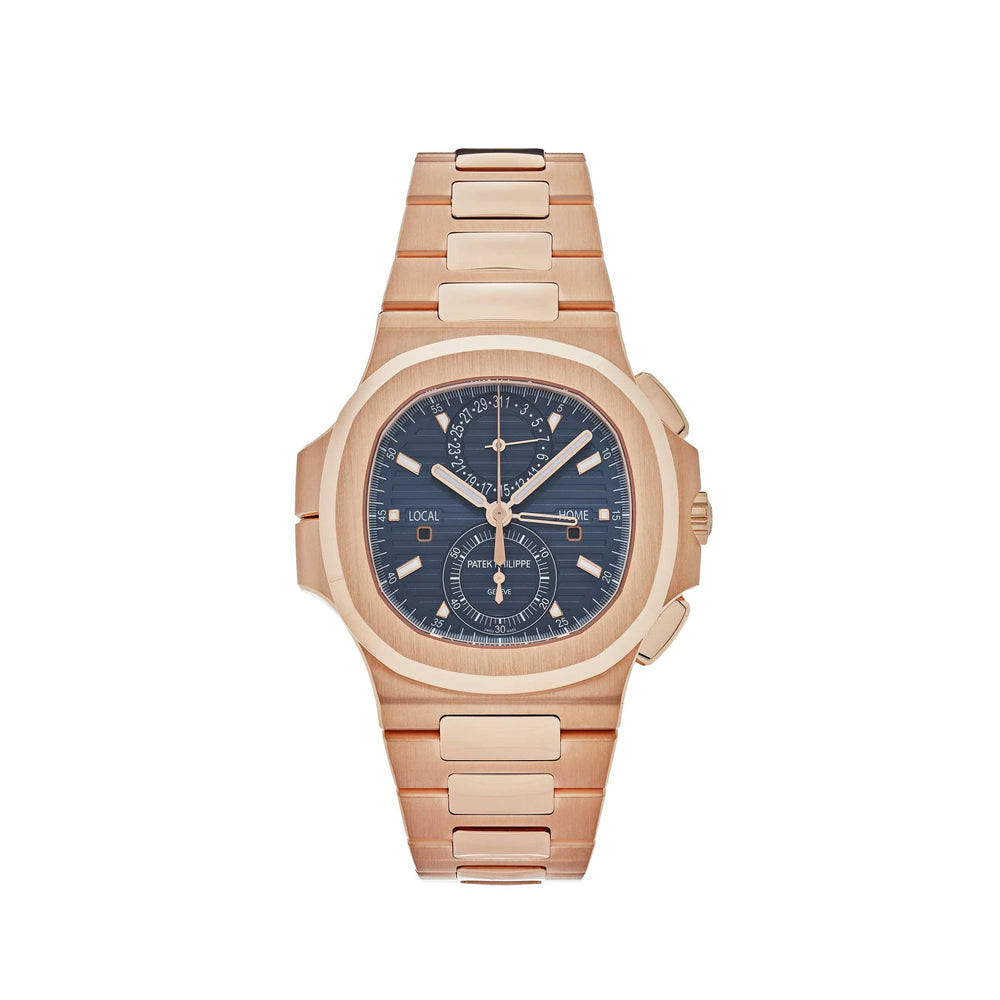 Patek Philippe Nautilus 5990/1R-001 Travel Time Flyback Chronograph Rose Gold Blue Dial (2024) - View 13