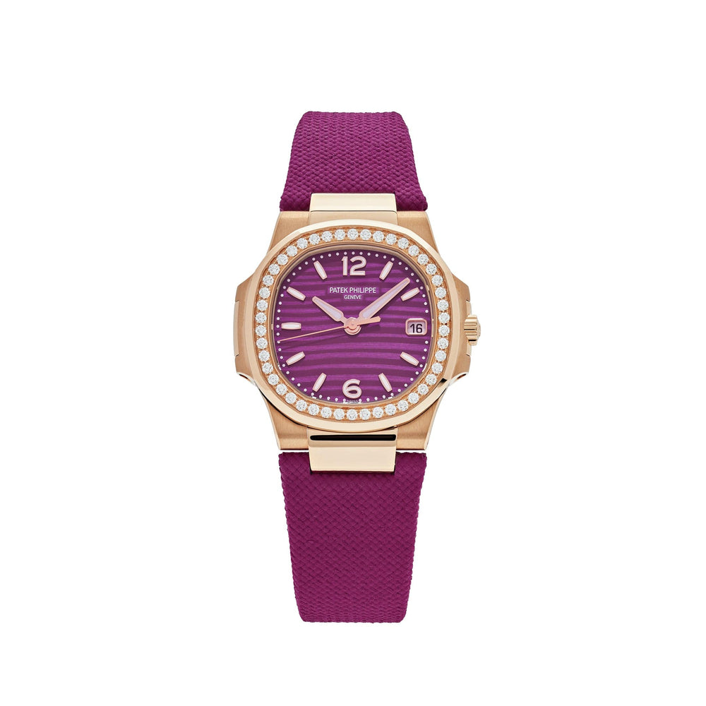 Patek Philippe Nautilus 7010R-013 'Ladies' Rose Gold Purple Dial Diamond Bezel (2024) - View 13