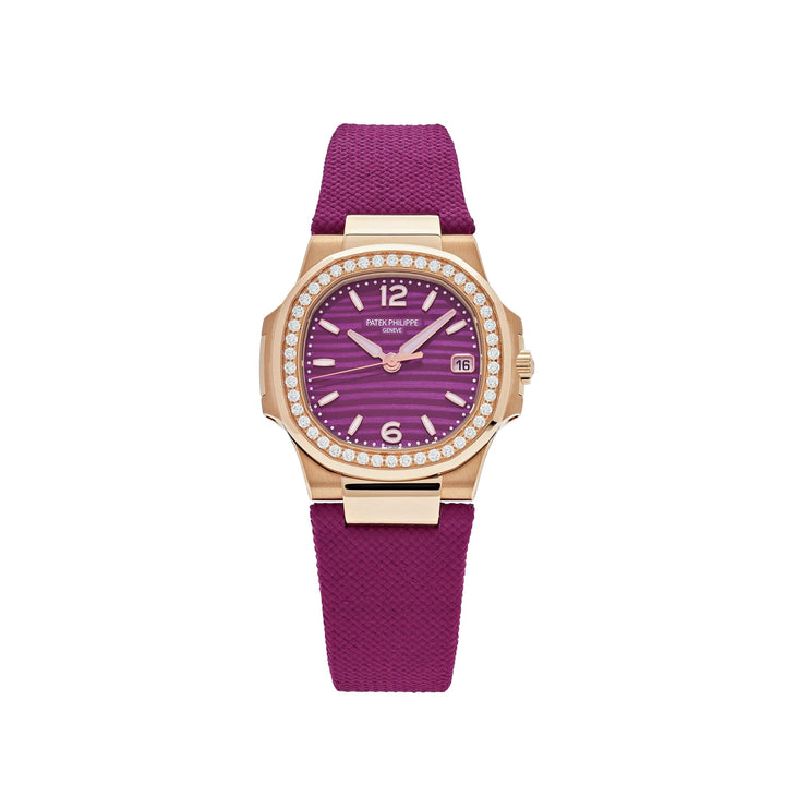 Patek Philippe Nautilus 7010R-013 'Ladies' Rose Gold Purple Dial Diamond Bezel (2024) - View 13