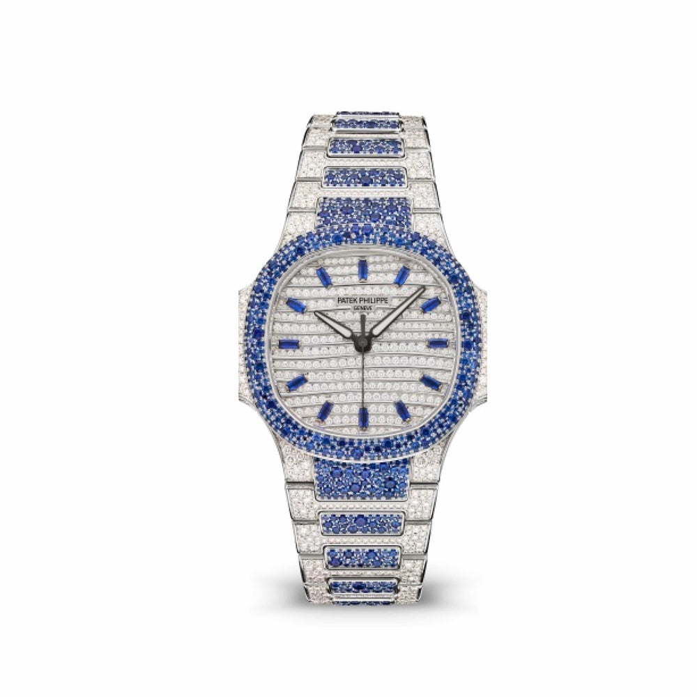 Patek Philippe Nautilus 7118/1451G 'Ladies Haute Joaillerie' White Gold Diamond Blue Sapphire Set - View 2