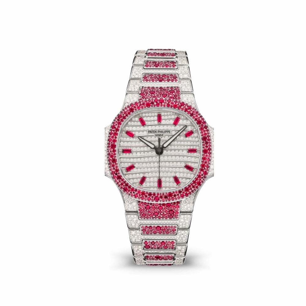 Patek Philippe Nautilus 7118/1452G 'Ladies Haute Joaillerie' White Gold Diamond Ruby Set - View 2