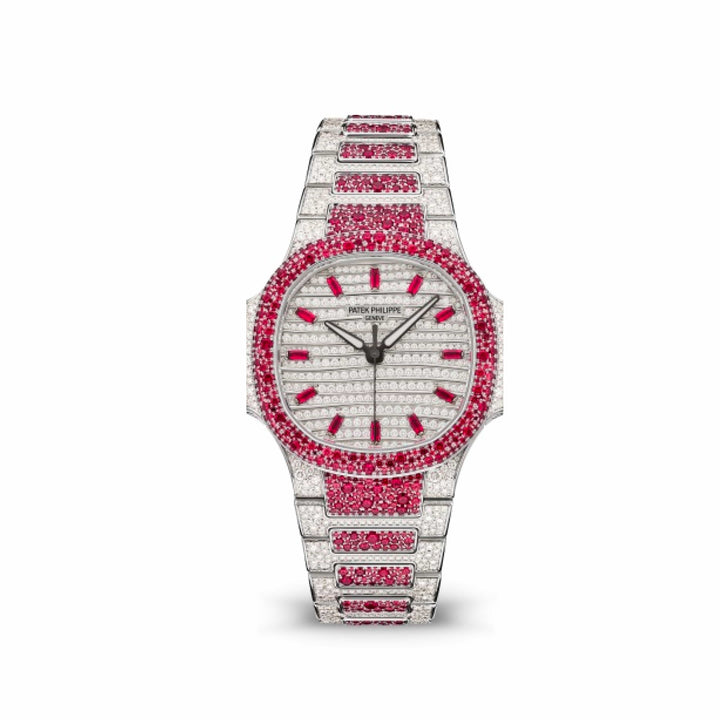 Patek Philippe Nautilus 7118/1452G 'Ladies Haute Joaillerie' White Gold Diamond Ruby Set - View 2