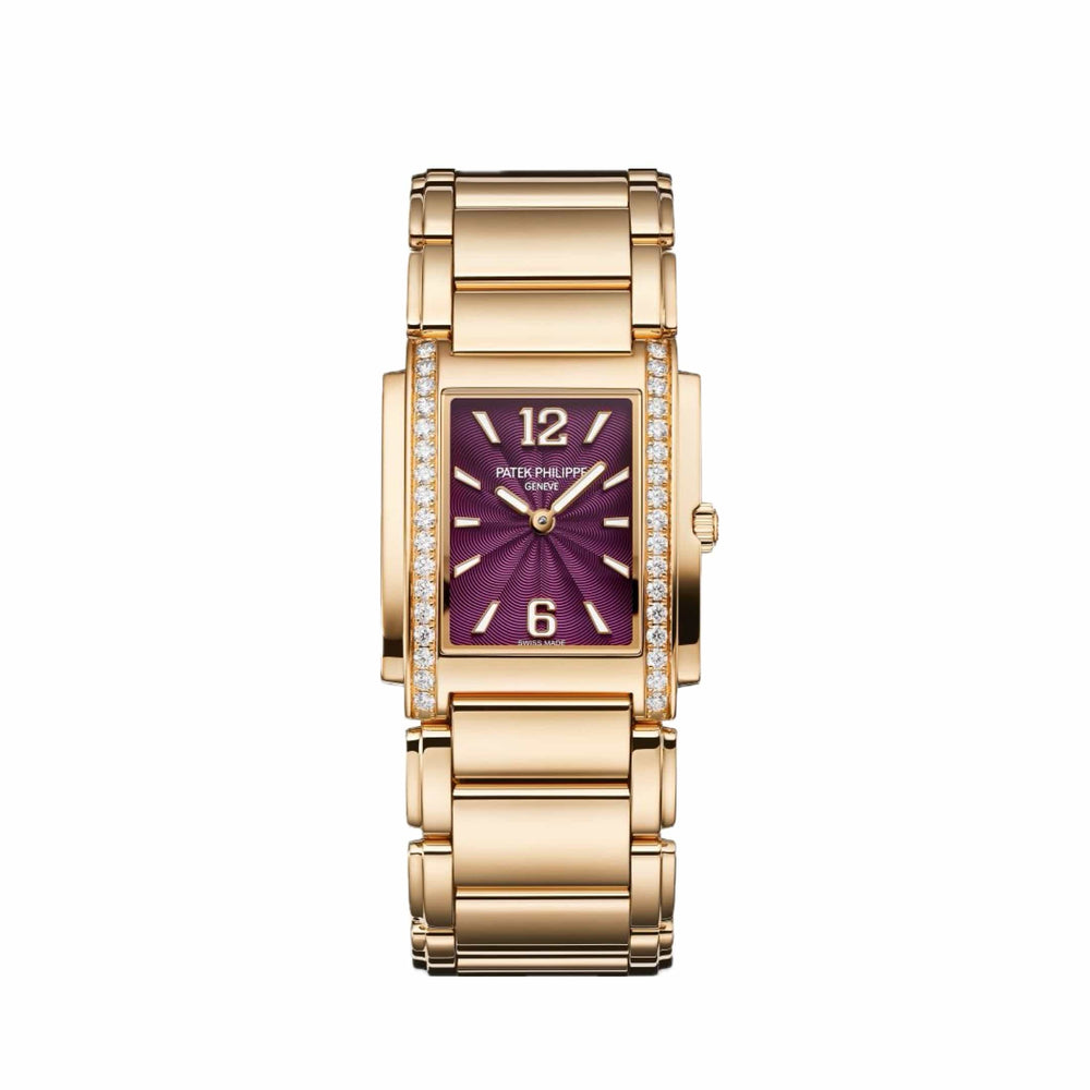 Patek Philippe Twenty-4 4910/1201R-010 'Ladies' Quartz Rose Gold Purple Dial Diamond Bezel (2024) - View 2