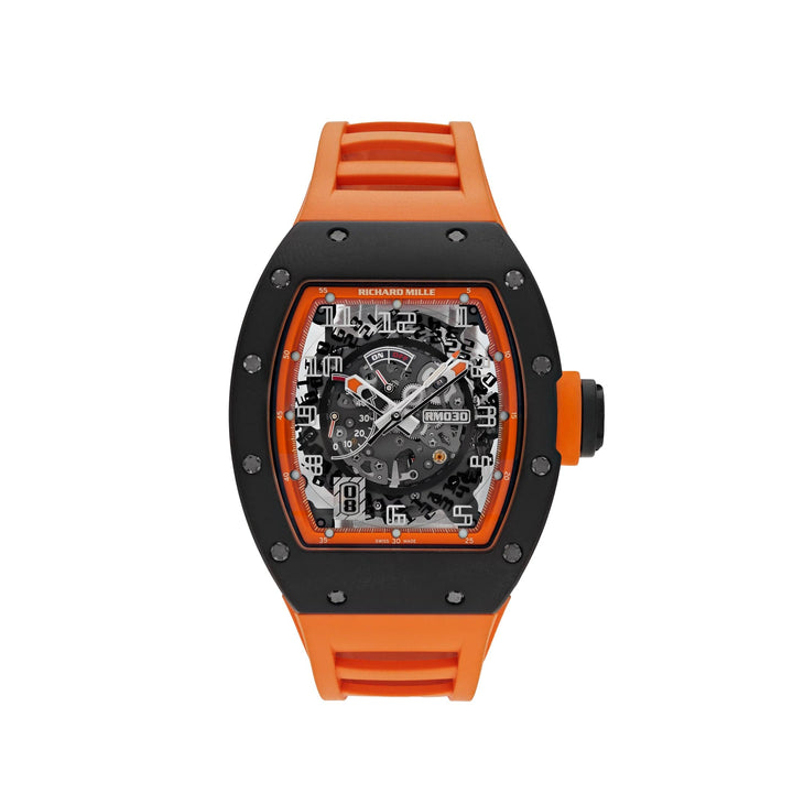 Richard Mille RM 030 Americas Black Carbon Orange Strap Limited Edition - View 4