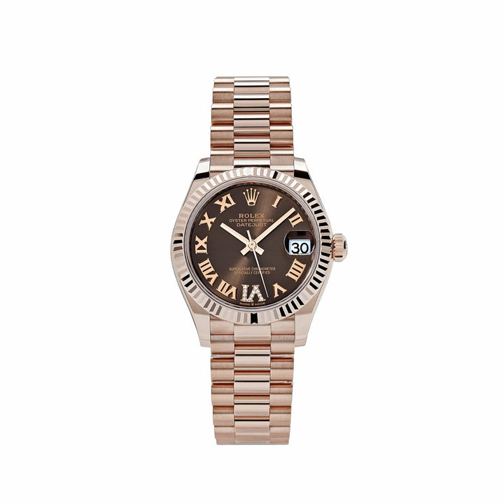 Rolex Datejust 278275 'Ladies' Rose Gold Diamond Chocolate Dial President (2024) - View 4