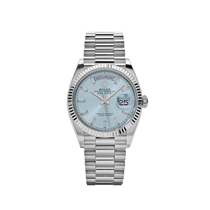 Rolex Day-Date 128236 Platinum Ice Blue Baguette Dial - View 4