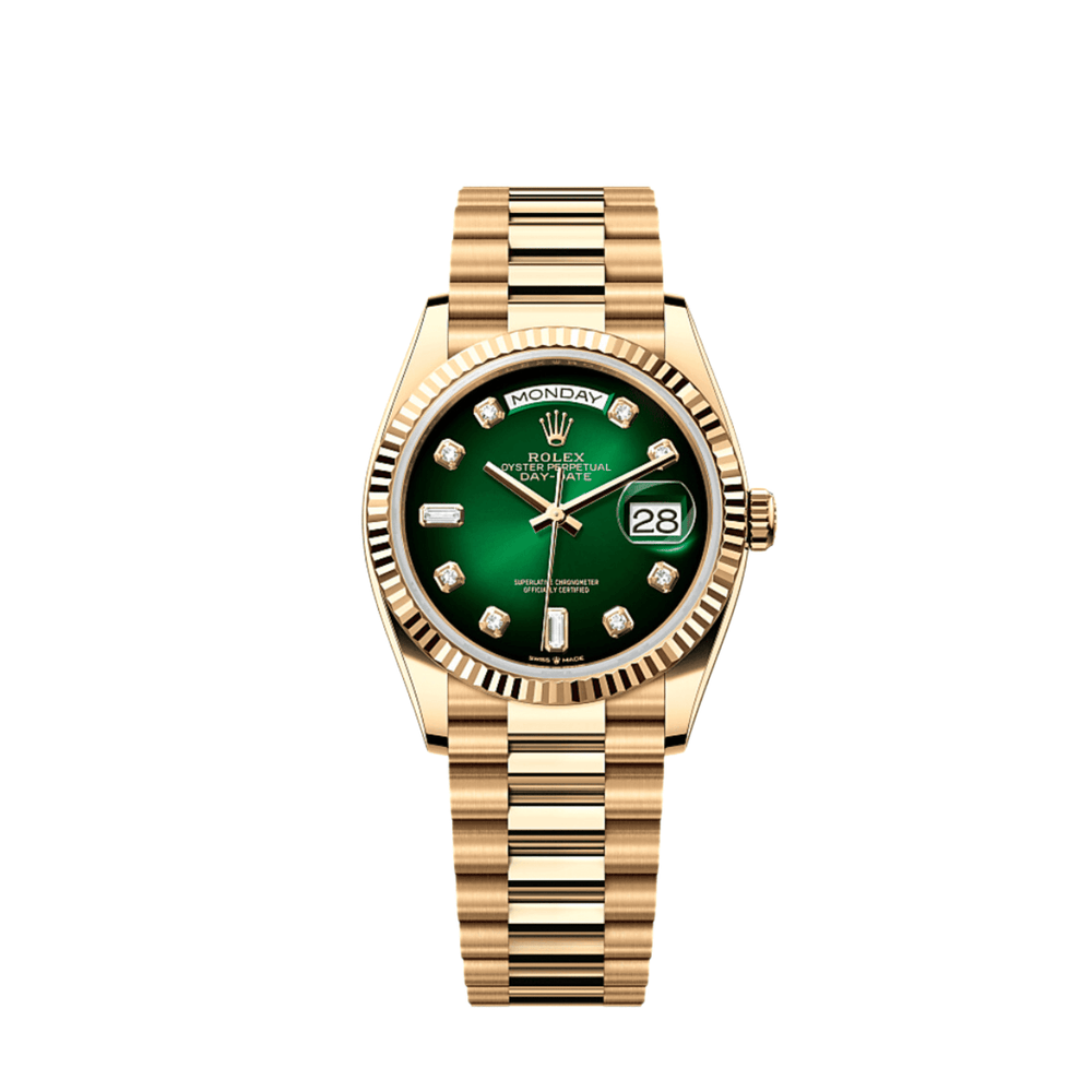 Rolex Day-Date 128238 Yellow Gold Green Diamond Dial (2024) - View 11