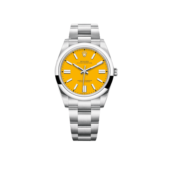 Rolex Oyster Perpetual 126000 Acero Inoxidable Esfera Amarilla