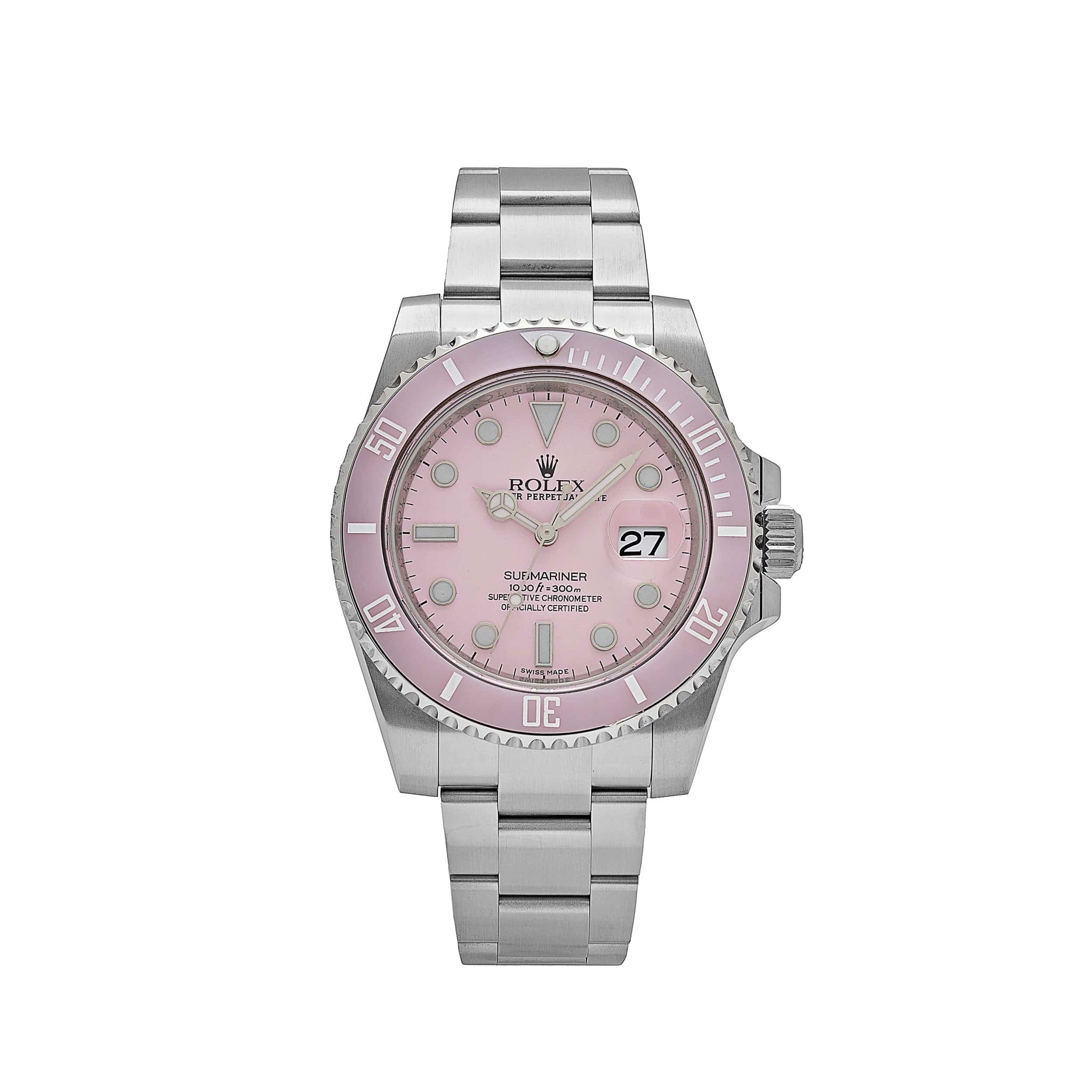 Rolex Submariner Date 116610LN Stainless Steel Aftermarket Custom Made Pink Dial and Bezel (2015) - View 3