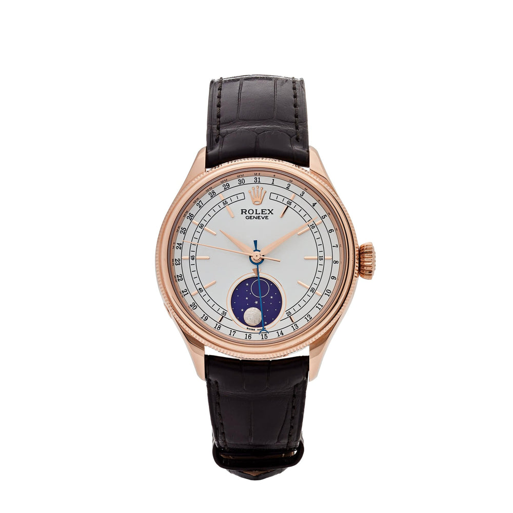 Rolex Cellini 50535 Rose Gold White Dial Moon Phase - View 10