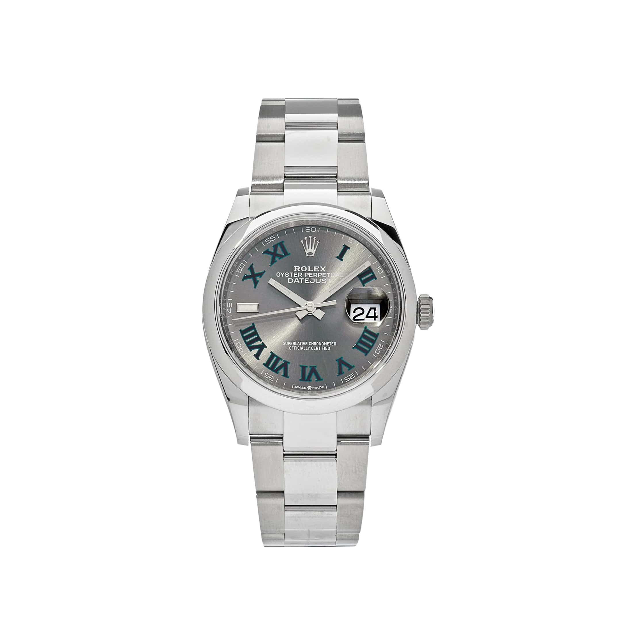 Rolex Datejust 126200 'Wimbledon' Stainless Steel Slate Dial - View 4