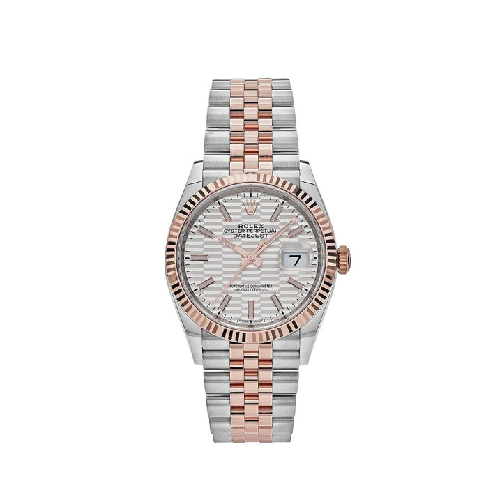 Rolex Datejust 126231 Rose Gold Stainless Steel Silver Fluted Motif Dial - View 10