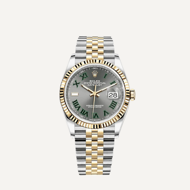 Rolex Datejust 126233 'Wimbledon' Stainless Steel Yellow Gold Slate Dial Jubilee (2021) - View 12