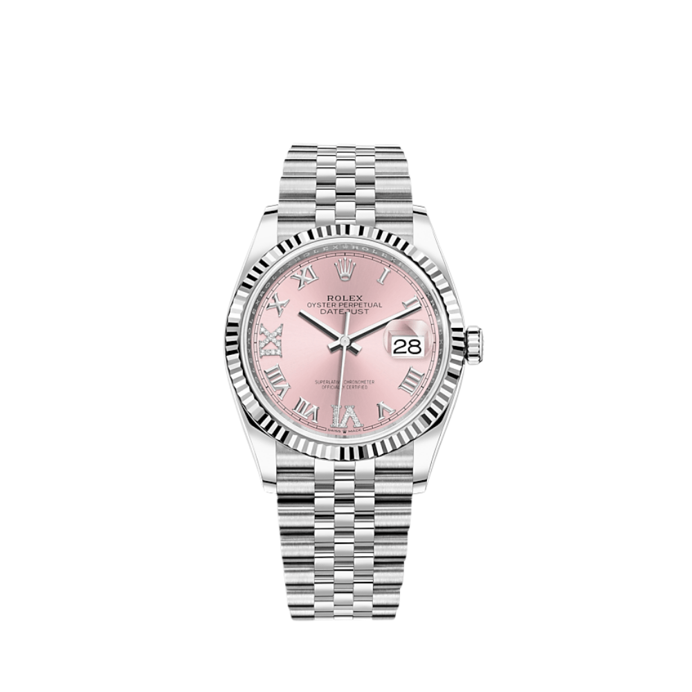 Rolex Datejust 126234 White Gold Stainless Steel Pink Dial Jubilee - View 2
