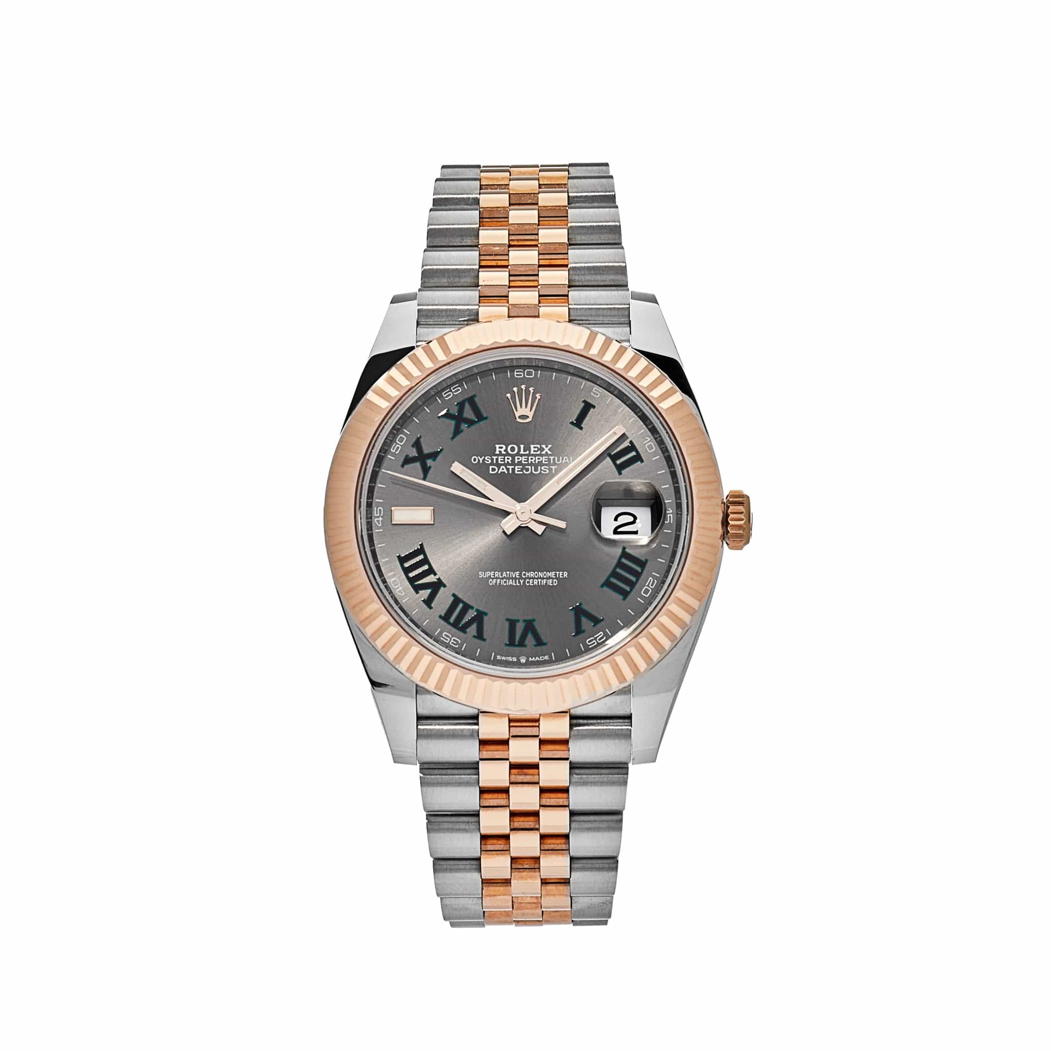 Rolex Datejust 126331 Rose Gold Stainless Steel Wimbledon Dial Jubilee - View 4