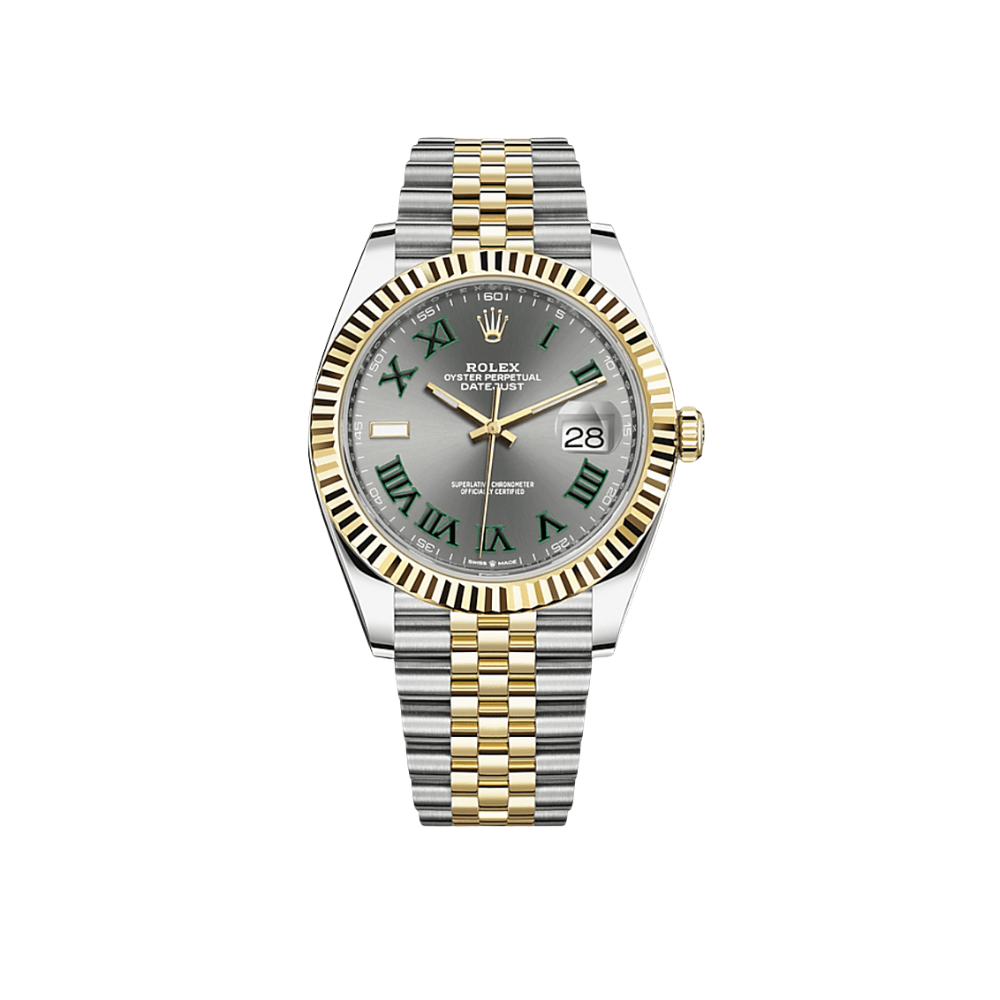 Rolex Datejust 126333 'Wimbledon' Yellow Gold Stainless Steel Slate Jubilee - View 12