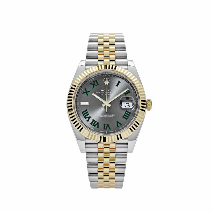 Rolex Datejust 126333 Wimbledon Yellow Gold Stainless Steel Slate Dial Jubilee - View 13