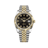 Rolex Datejust 126333 Oro Amarillo y Acero Inoxidable Esfera Negra con Diamantes Brazalete Jubilee