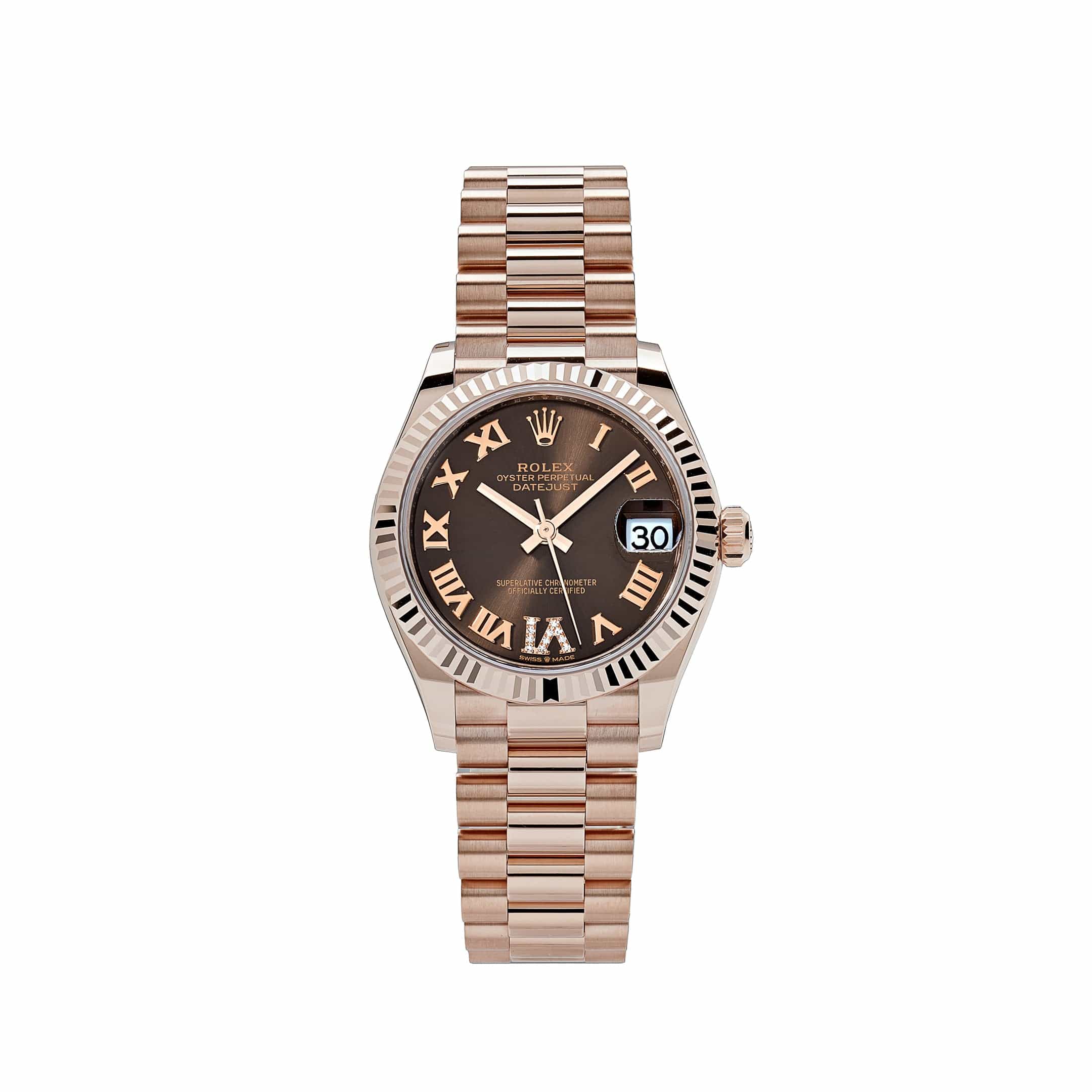Rolex Datejust 278275 'Ladies' Rose Gold Diamond Chocolate Dial President (2024) - View 12