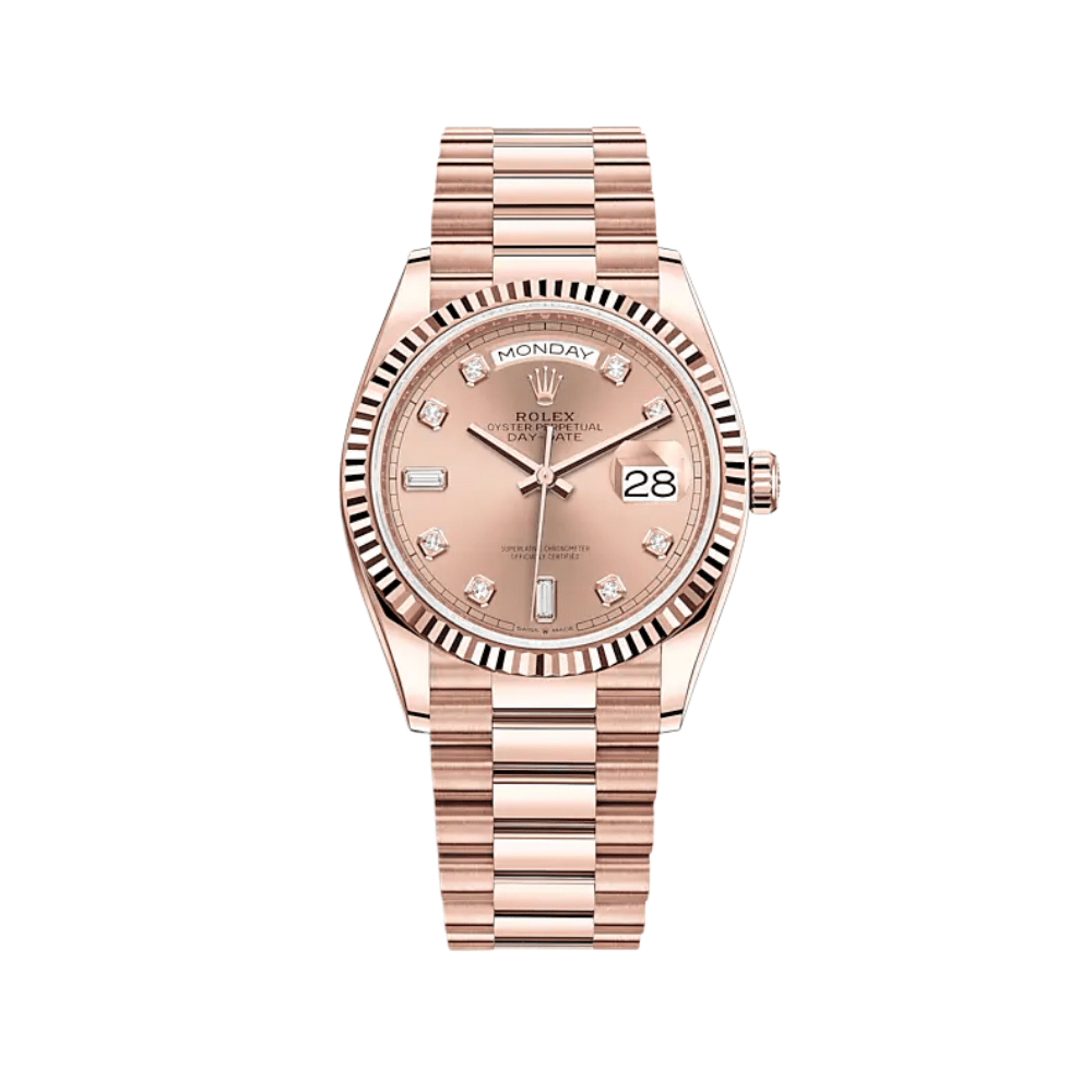 Rolex Day-Date 128235 Rose Gold Pink Diamond Dial - View 2
