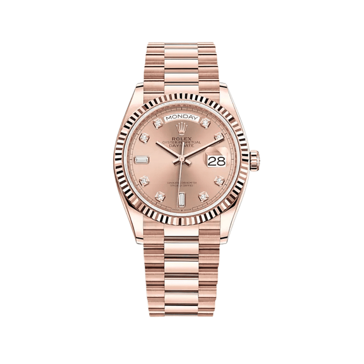 Rolex Day-Date 128235 Rose Gold Pink Diamond Dial - View 2