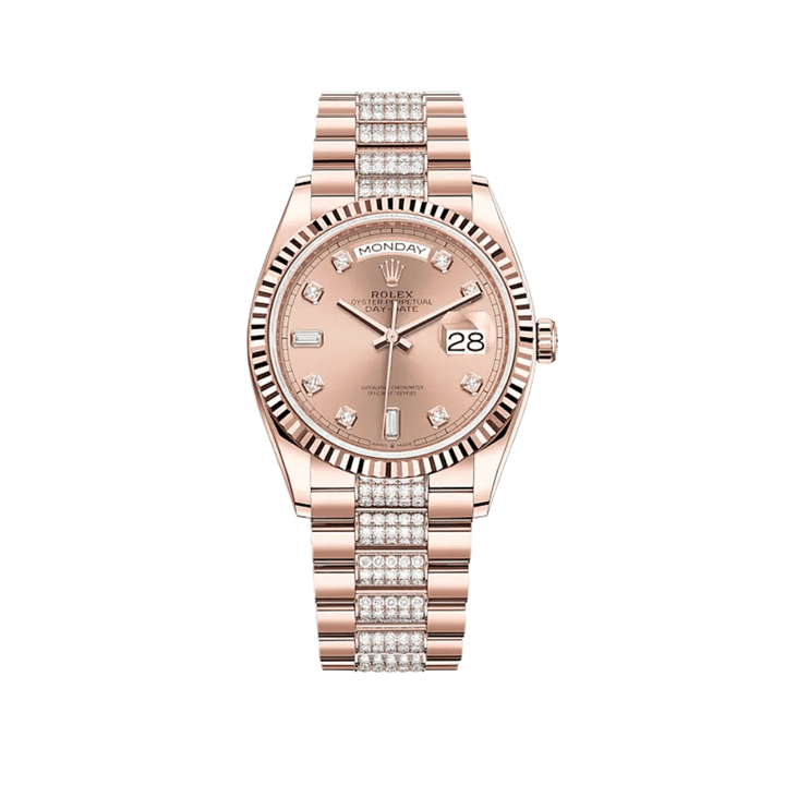 Rolex Day-Date 128235 Rose Gold Rosé Diamond Dial - View 2