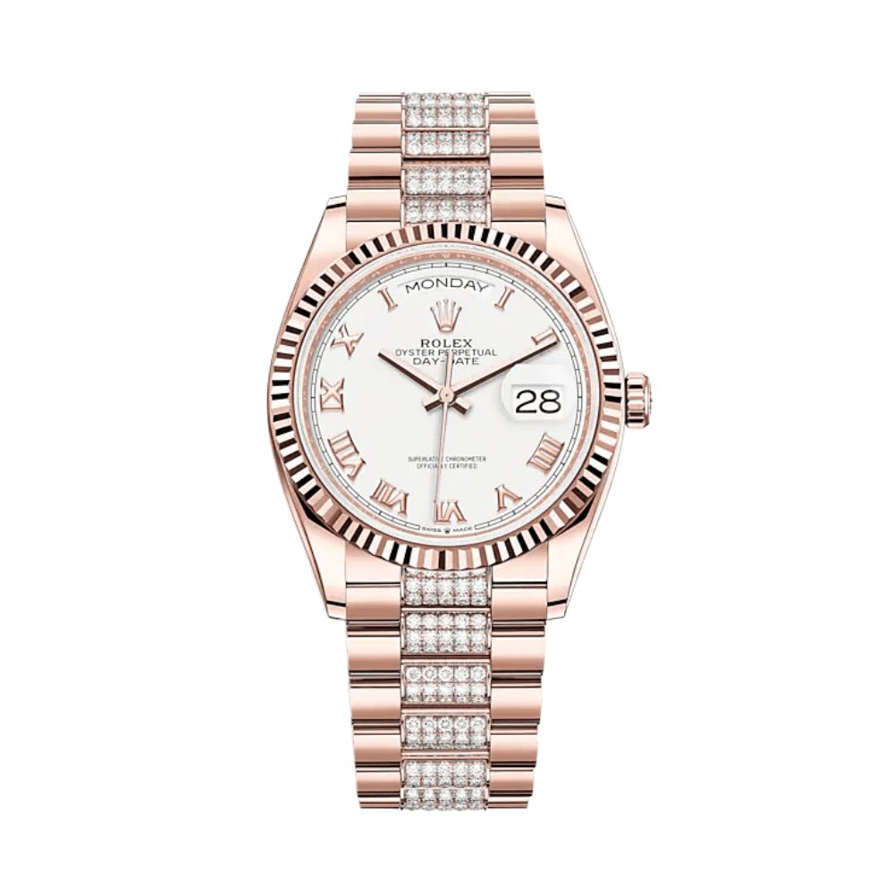 Rolex Day-Date 128235 Rose Gold White Dial - View 2