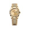 Rolex Day-Date 128238 Oro amarillo Esfera color champán con marcadores de diamantes baguette