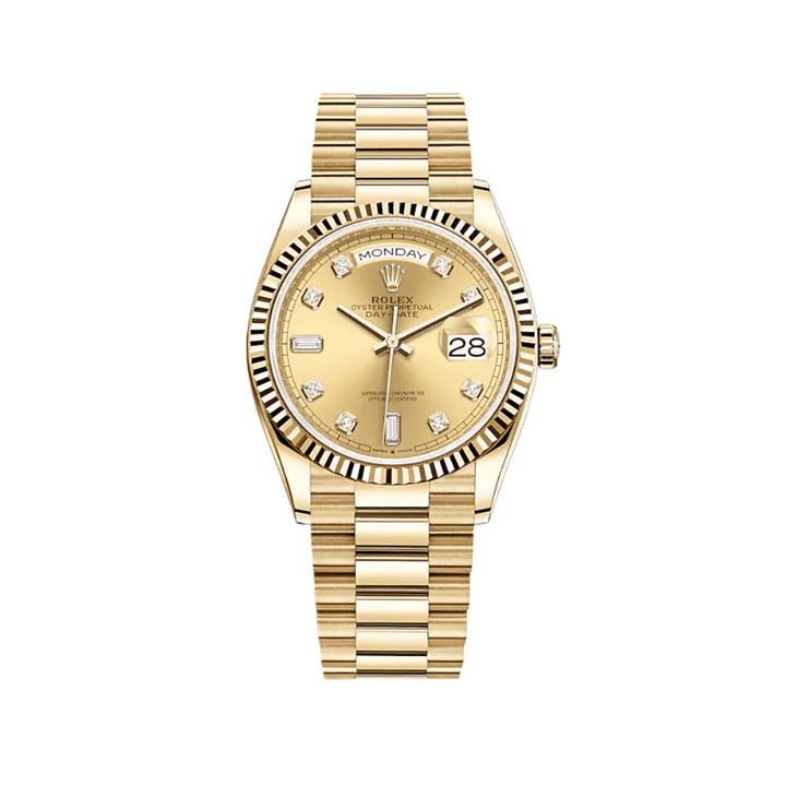Rolex Day-Date 128238 Yellow Gold Champagne Diamond Dial - View 2