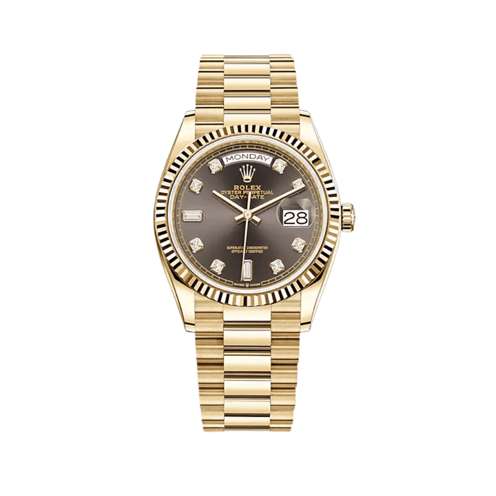 Rolex Day-Date 128238 Yellow Gold Dark Grey Diamond Dial - View 2
