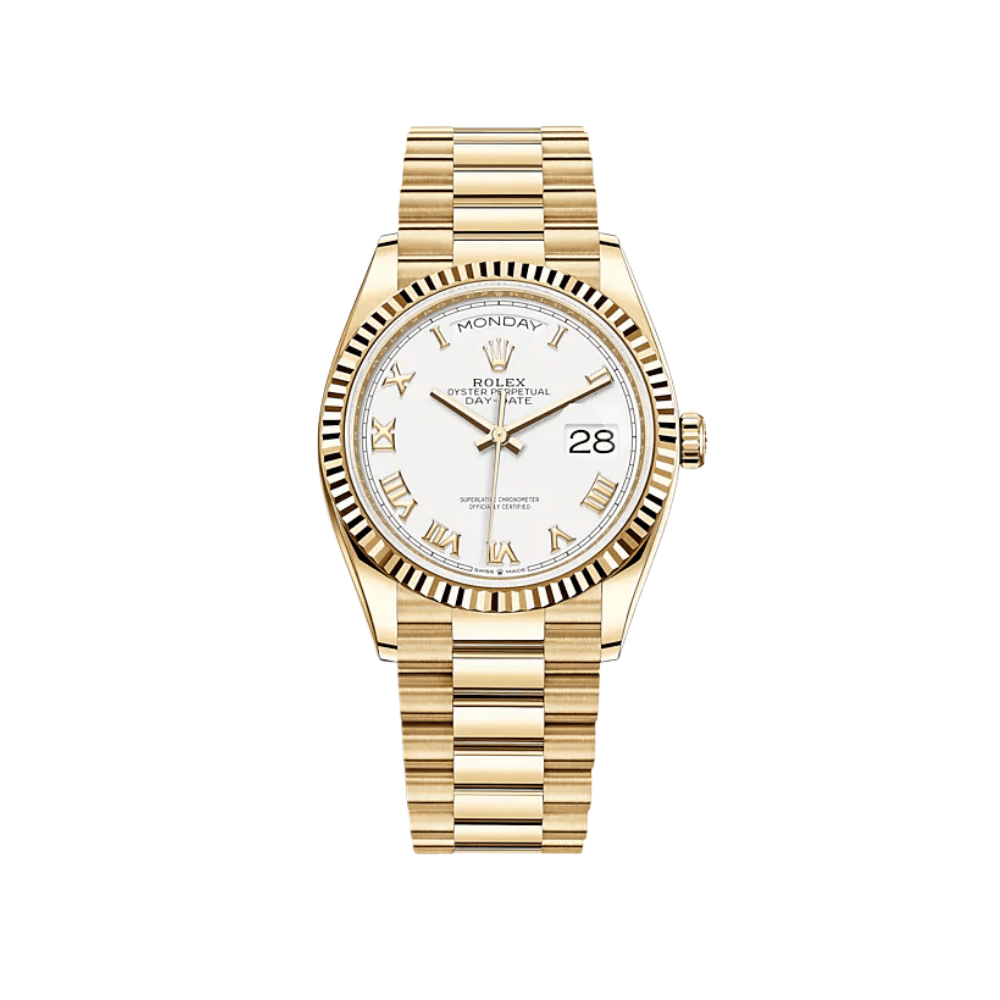Rolex Day-Date 128238 Yellow Gold White Dial - View 10