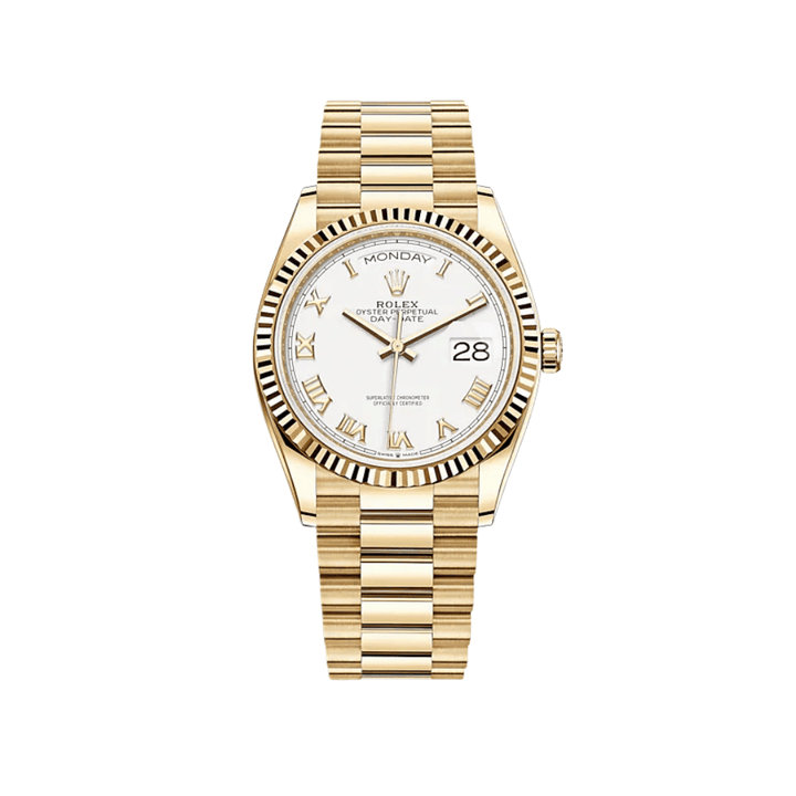 Rolex Day-Date 128238 Yellow Gold White Dial - View 10