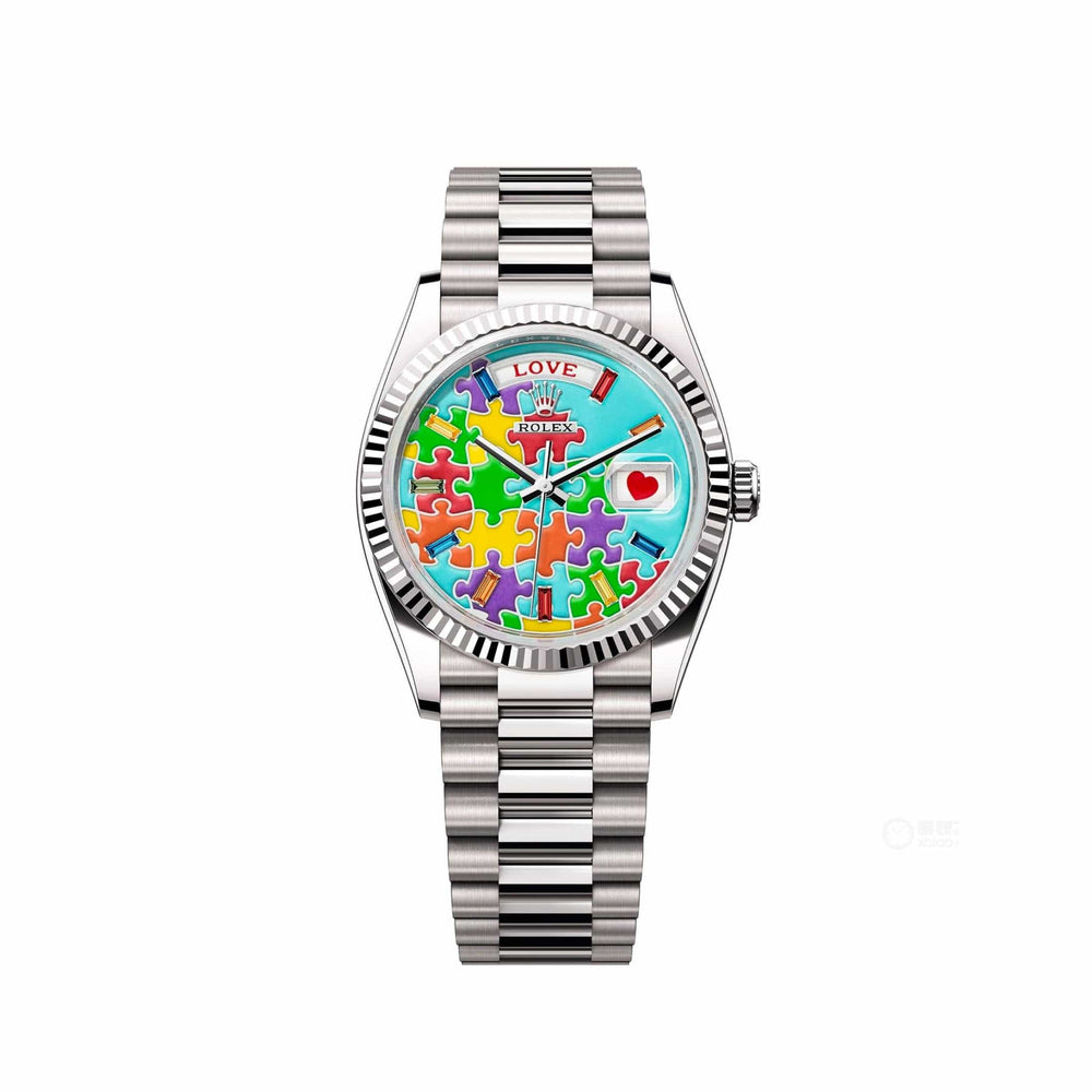 Rolex Day-Date 128239 'Emoji Puzzle' White Gold - View 2