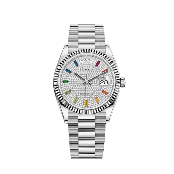Rolex Day-Date 128239 White Gold Diamond-Paved Dial - View 2