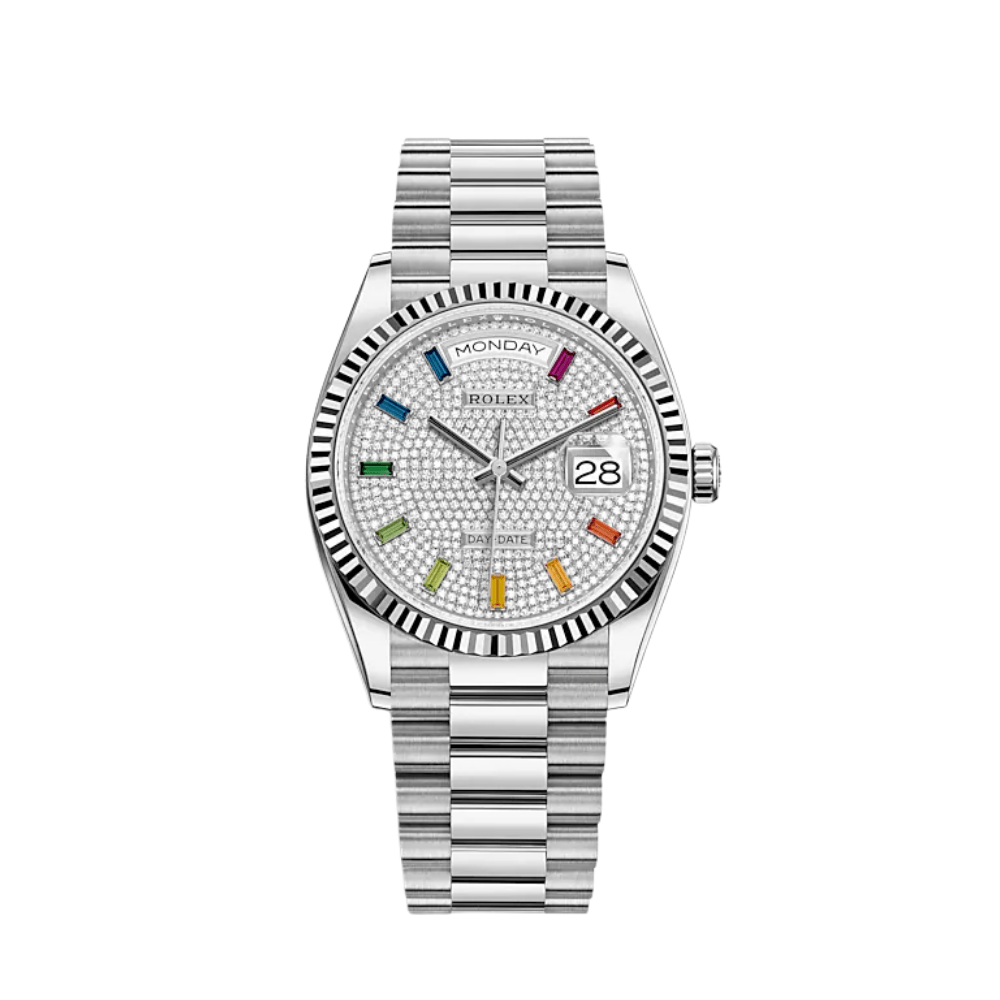 Rolex Day-Date 128239 White Gold Diamond-Paved Dial - View 2