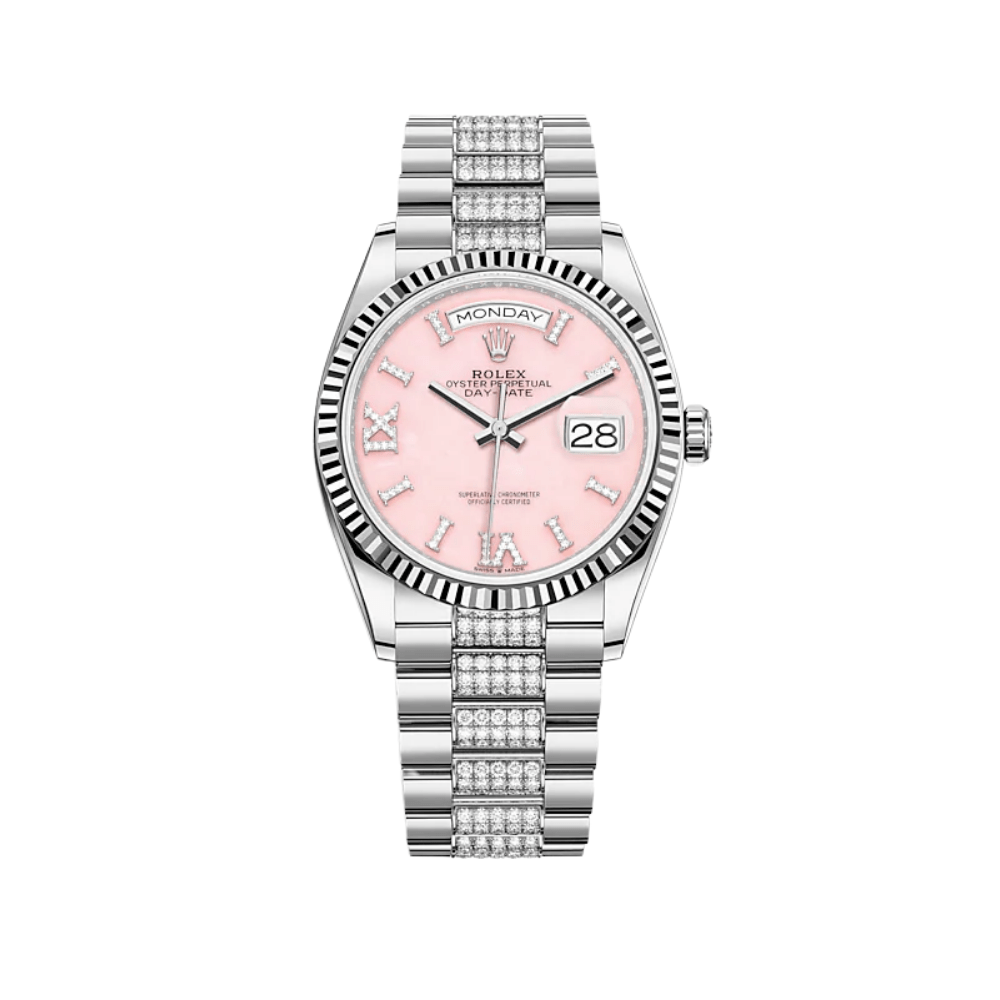 Rolex Day-Date 128239 White Gold Pink Diamond Dial - View 2